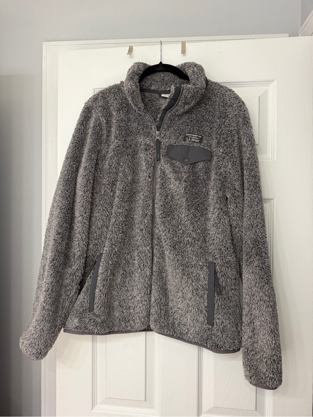 L.L.Bean Women’s Hi-Pile Fleece Full-Zip Jacket Gray M 505250